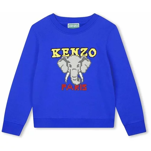 Kenzo Kids Dječja pamučna dukserica boja: tamno plava, s tiskom