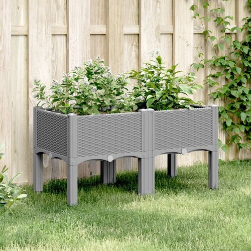  Vrtna sadilica s nogama svjetlosiva 80 x 40 x 42 cm PP Cijene