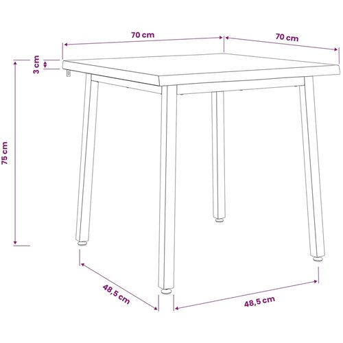  70 x 70 x 75 cm Čvrsto drvo akacije Tamno smeđa i bijela - tamno smeđe i bijele boje 70 x 70 x 75 cm Četvrtasto Slike