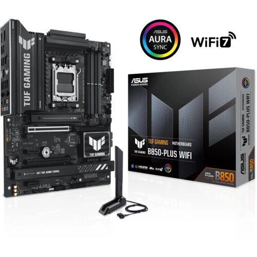 Asus TUF GAMING B850-PLUS WIFI, DDR5, SATA3, USB3.2Gen2x2, DP, 2.5GbE, WiFi 7, AM5 ATX Slike