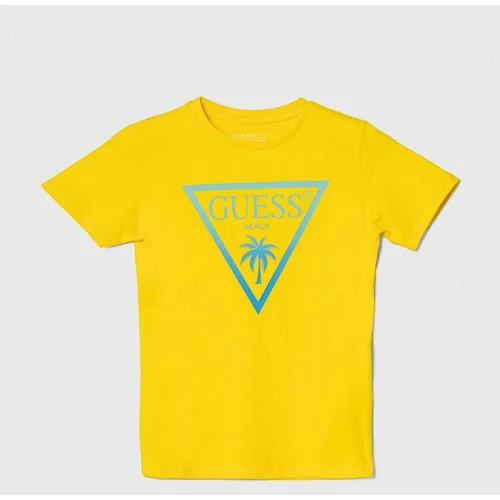 Guess Otroška kratka majica rumena barva