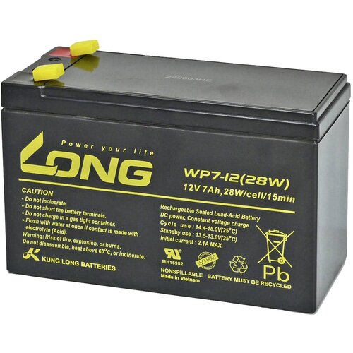 Long WP7-12(28W)-M/F1 WP7-12(28W)-M/F1 svinčeni akumulator 12 V 7 Ah svinčevo-koprenast (Š x V x G) 151 x 102 x 65 mm ploščati vtič 4\,8 mm vds certifikacija\, nizko samopraznjenje\, brez vz, (20829159) Cene