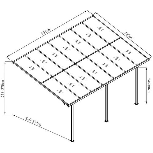 WESTMANN Nadstre&amp;scaron;nica za terasu - 435x300 cm (13 02 m&amp;sup2;) - BRANDED IN GERMANY Slike