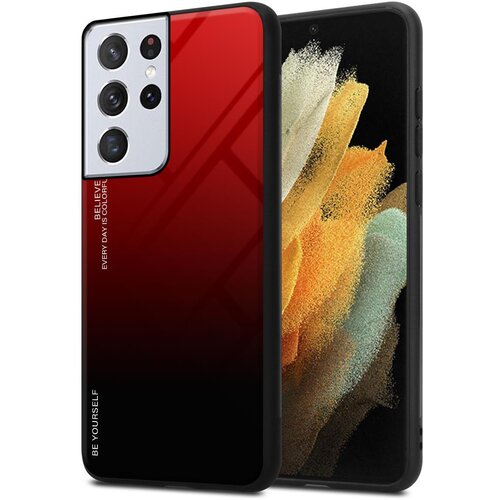 Cadorabo Ohi&scaron;je, združljiv s Samsungom v rdeči barvi - črni - dvobarvni za&scaron;čitni pokrov iz silikona TPU in hrbta iz kaljenega stekla, (20572670) Cene