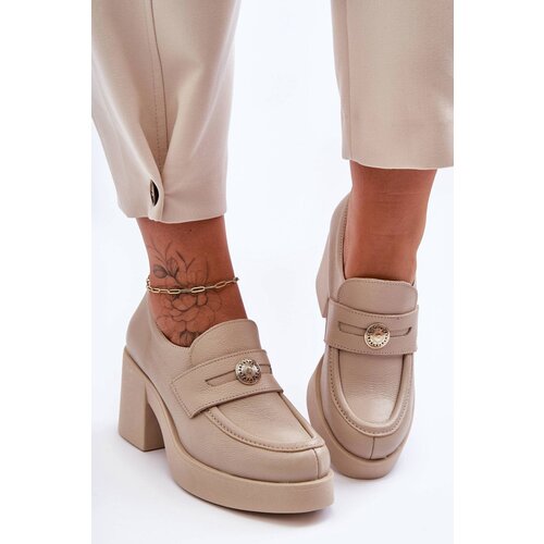 Kesi Leather of women's shoes on the Dunadia beige post Cijene