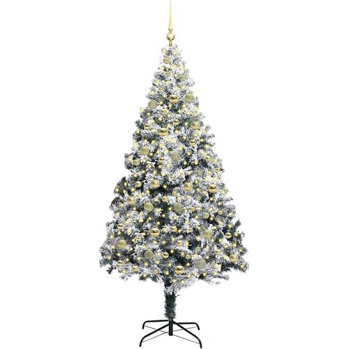 VidaXL Umjetno božićno drvce s 300 LED svjetlima Zelena 210 x 135 cm Slike