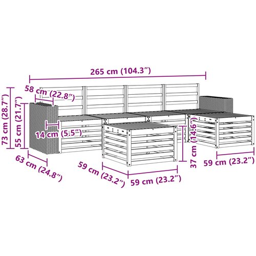  Set vanjskih sofa 6 kom. Prirodna Slike