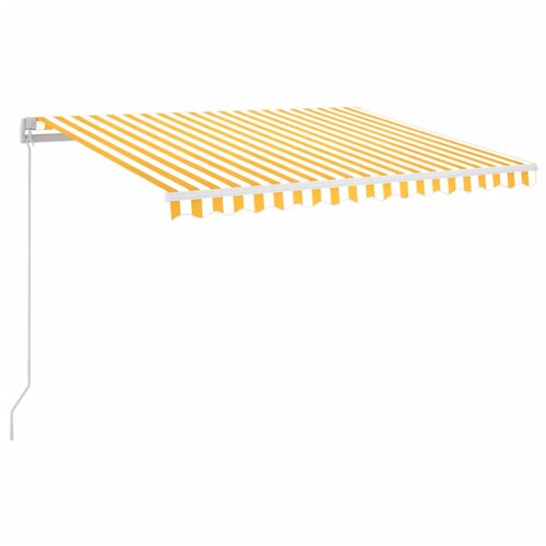 Maison Chic Ročno zložljiva tenda - Senčniki z LED lučmi 350x250 cm rumena in bela, (22042465) Cene
