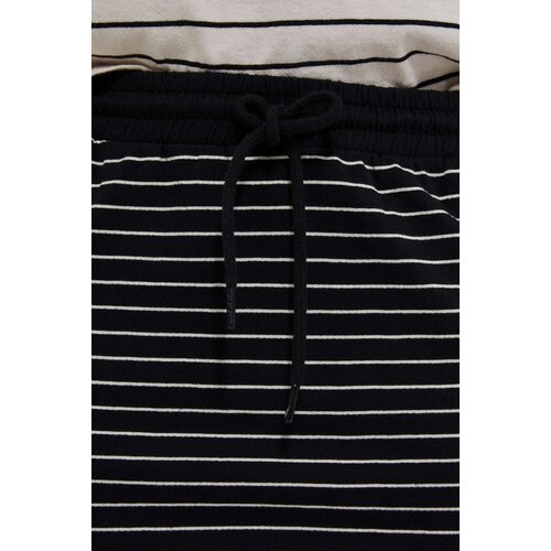 Marisse Cotton Striped Skirt L-Sc-3710 Black_L.Beige Cene