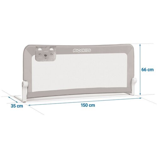 Nukido sigurnosna ogradica za krevet 150 x 66 x 35 cm siva Slike