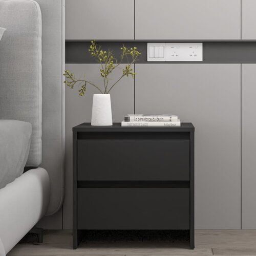 VidaXL Noćni ormarić crni 45 x 34,5 x 44,5 cm od iverice Slike