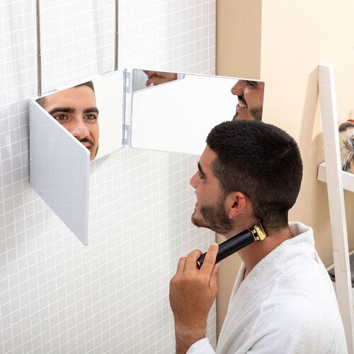 InnovaGoods Kupaonsko ogledalo s LED svjetlom i pregledom od 360&amp;ordm; SelfKut Slike