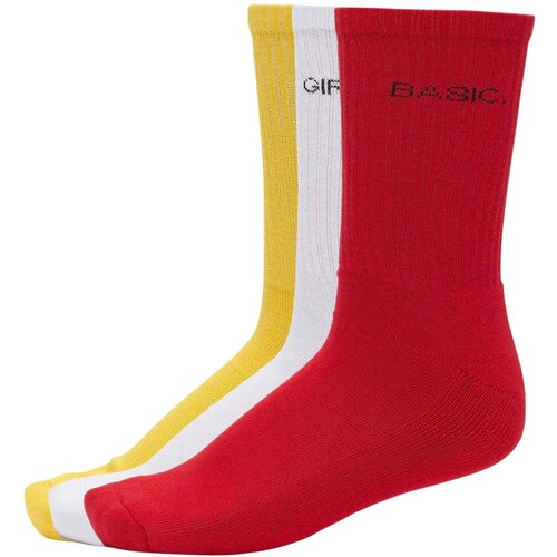 Urban Classics Lettering Socks 3-Pack Yellow/Red/White Slike