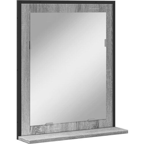  Kupaonsko ogledalo s policom boja hrasta 50 x 12 x 60 cm drveno Slike