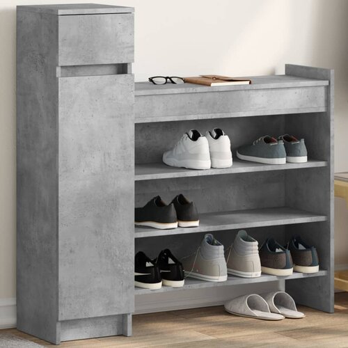  The Living Store Omarica za čevlje betonsko siva 100,5x28x100 cm inženirski les - Omara Za Čevlje, (21440834) Cene