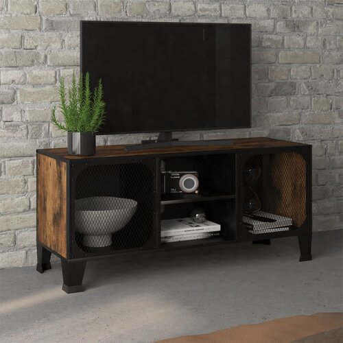 vidaXL TV omarica rustikalno rjava 105x36x47 cm kovina in MDF Cene