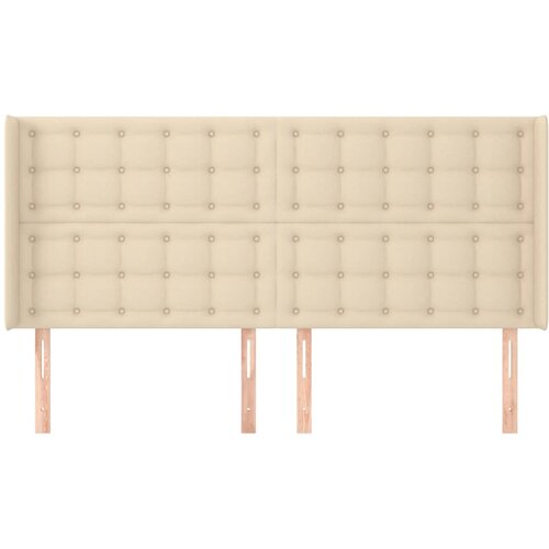  Uzglavlje s u&amp;scaron;ima krem 163x16x118/128 cm od tkanine Slike