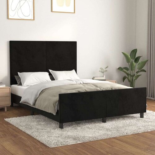 Okvir za krevet s uzglavljem crni 140x200 cm bar&amp;scaron;unasti Slike