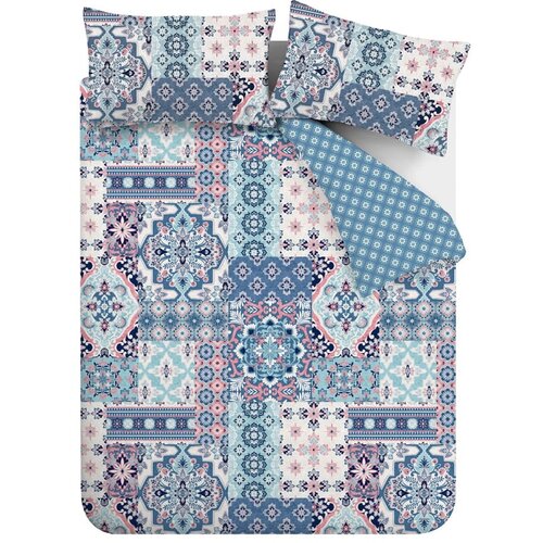 Catherine Lansfield Plava posteljina za bračni krevet/za produženi krevet 230x220 cm Boho Patchwork – Cijene