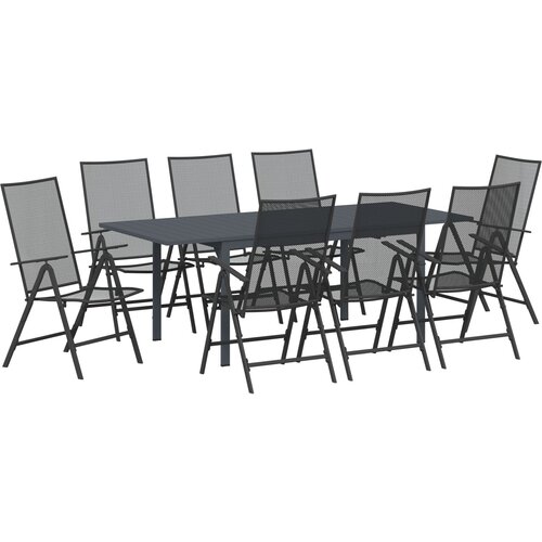 vidaXL set za hodnik od 9 komada u antracitnom čeliku, proširivi vrtni stol Antracit (140-210)x90x73 cm čelik Cijene