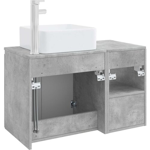  Set namje&amp;scaron;taja za kupaonicu 2 kom. Betonska siva 49.5 x 41 x 80 cm Slike