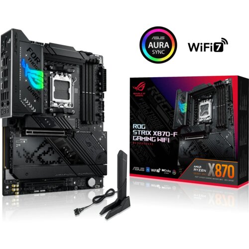 Asus ROG STRIX X870-F GAMING WIFI, DDR5, SATA3, USB3.2Gen2x2, DP, 2.5GbE, WiFi 7, AM5 ATX Slike