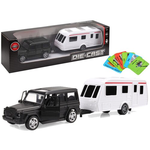  Dječji set crni Jeep s prikolicom za kampiranje Slike