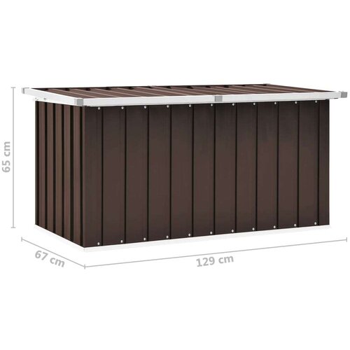 VidaXL Vrtna kutija za pohranu smeđa 129 x 67 x 65 cm Slike