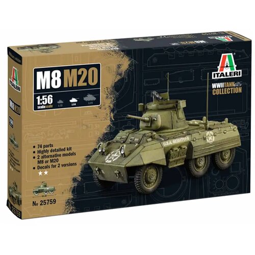 Italeri 1/56 M8/M20 maketa tenka Cene