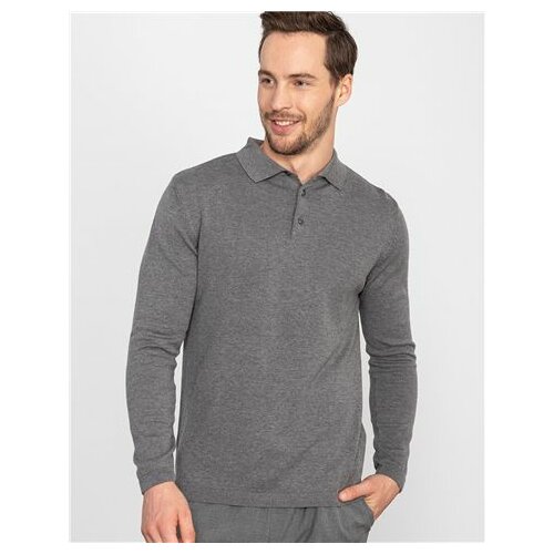 Tudors sivi jednobojni džemper sa kragnom (KZ200011-79) Slike