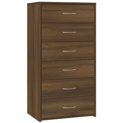 VidaXL Komoda s 6 predali rjavi hrast 50x34x96 cm konstruiran les, (20601450) Slike