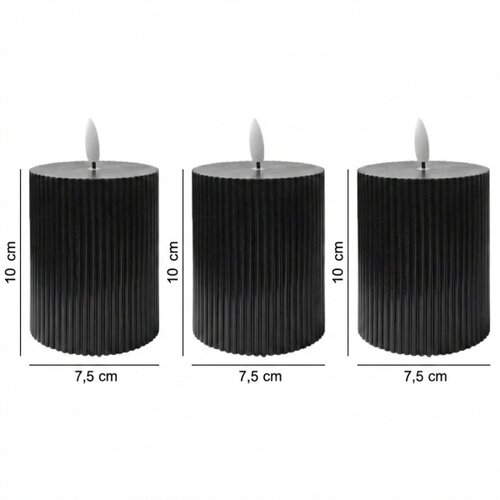  SET 3x LED sveća BRILLO LED/2xAA 10 cm crna + daljinski upravljač Slike