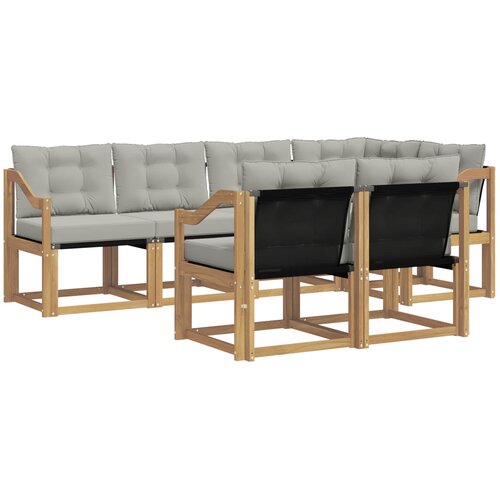 vidaXL Zunanja garnitura za sedenje 7 pcs Bela in svetlo siva, (5000279742) Cene