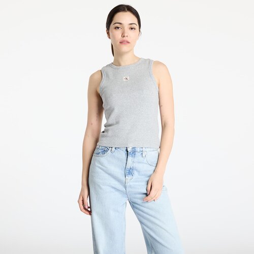 Calvin Klein Majica s tankom Jeans A - Woven Label 2X2 Tank Top Gray S Slike