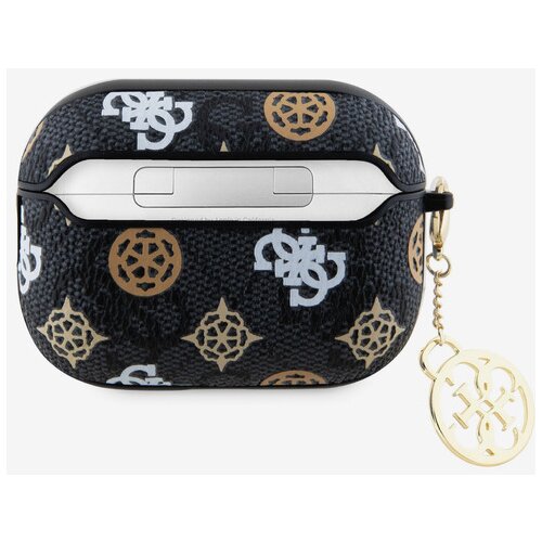 Guess PU 4G Peony Charm Pouzdro pro AirPods Pro 2 Black Ovitek Vijolična Slike