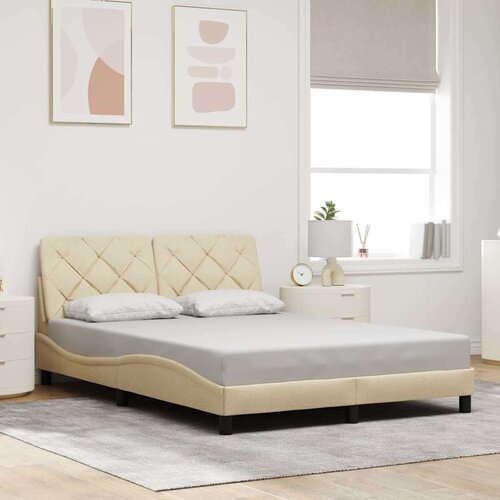  Okvir kreveta s LED-om bez madraca 140 x 200 cm od tkanine Slike