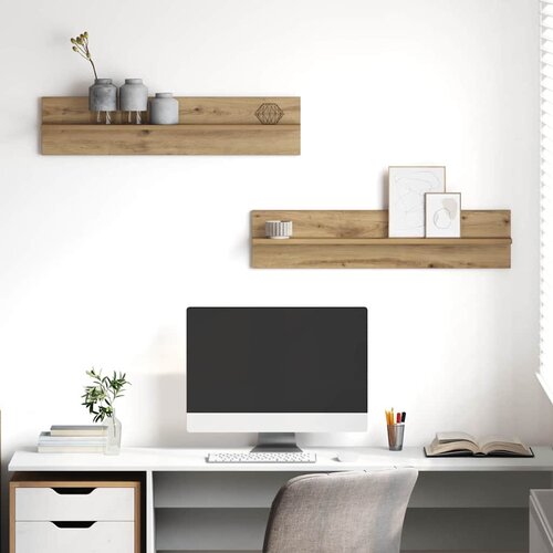  Polica na zidu Zidne 2 pcs Umjetnički hrast 80 x 11,5 x 18 cm Cijene