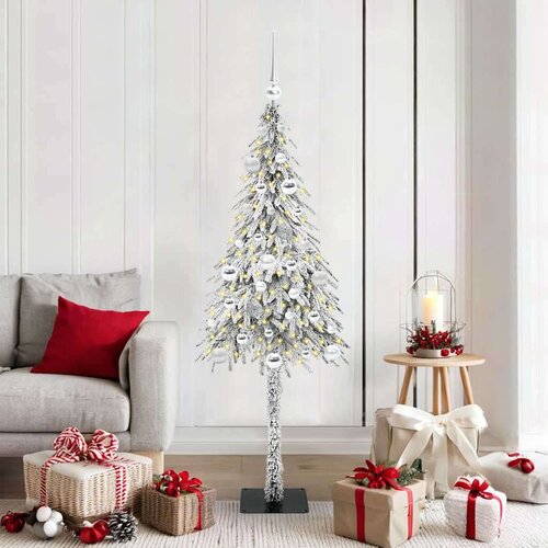 vidaXL Božično drevo med 150 LED z stojalom Bela 150 cm PE in jeklo Cene