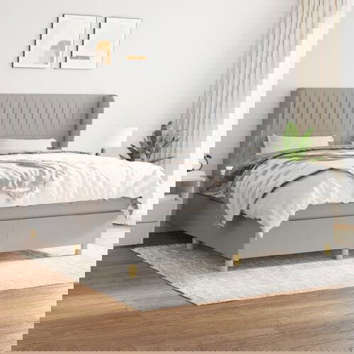 vidaXL Krevet s oprugama i madracem svjetlosivi 180x200 cm od tkanine Cijene