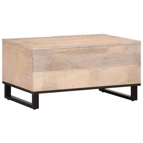 vidaXL Klubska mizica bela 80x51x40 cm trden mangov les Cene