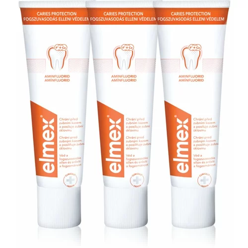Elmex Caries Protection zobna pasta, ki ščiti pred kariesom s fluoridom 3x75 ml