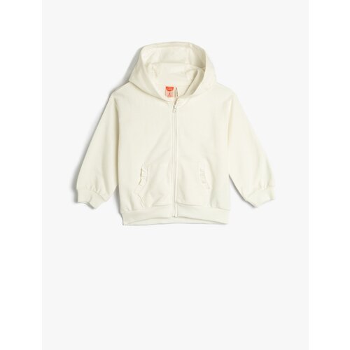 Koton Basic Hooded Sweatshirt with Zipper Long Sleeved Raspberry Slike