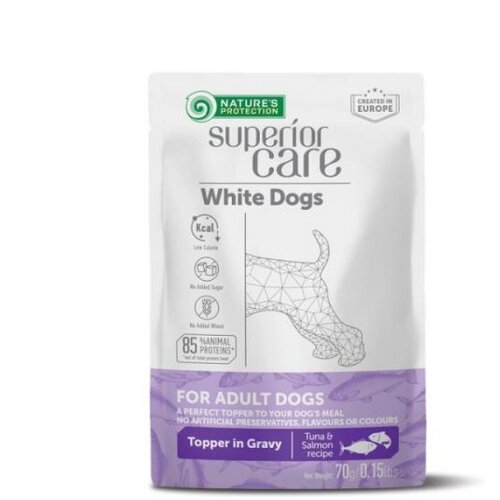 Nature's Protection Vlažna hrana za bele pse sa ukusom tune i lososa Superior care, 70g Slike