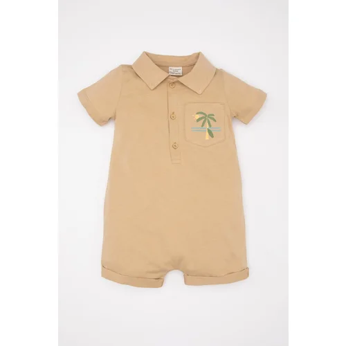 Defacto Baby Boy Palm Tree Patterned Short Sleeve Jumpsuit