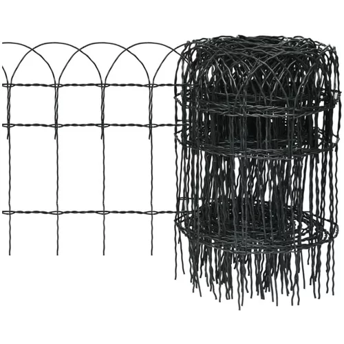  Vrtna mejna ograja zelezo s prasnim premazom 25x0,4 m