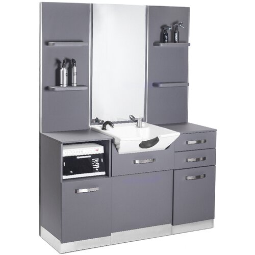 Shumee gabbiano frizerska konzola z umivalnikom B085 siva, (21388497) Slike