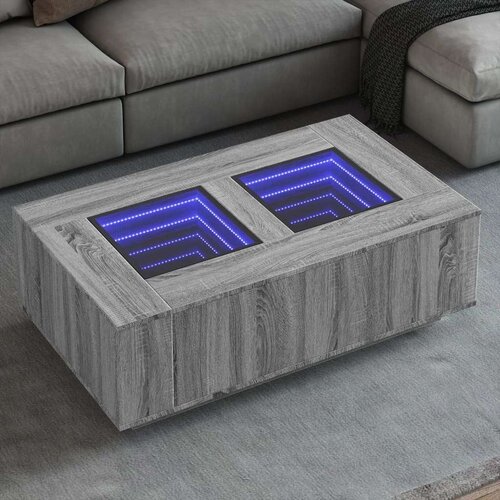  Stolić s beskonačnim LED svjetlima boja hrasta 116x69x40 cm Cijene