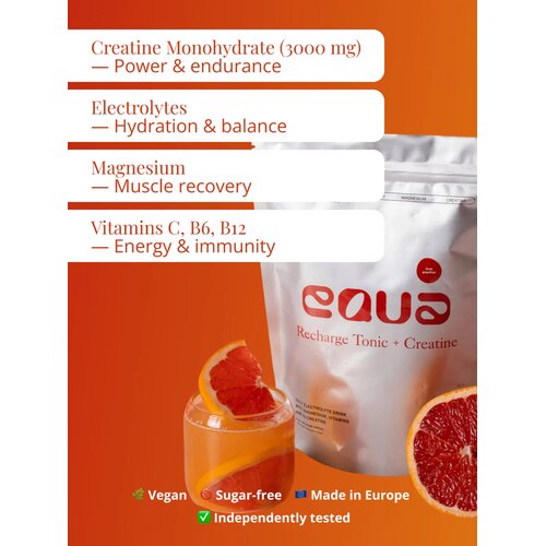 Equa Recharge Tonic Creatine grapefruit + Recharge ča&amp;scaron;a Slike