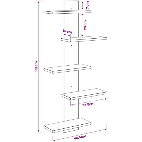  Floating polica za zid Hrast sonoma 48,5 x 15 x 101 cm Slike