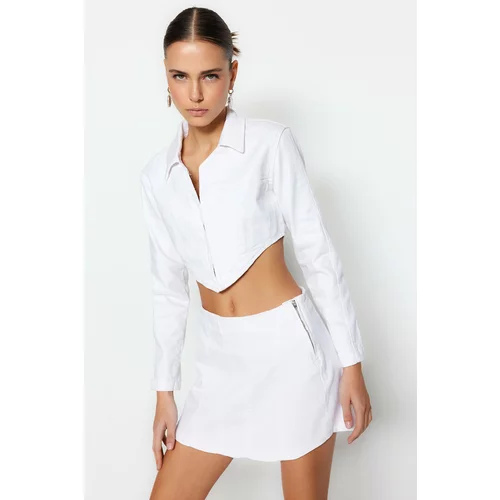 Trendyol Jacket - White - Fitted